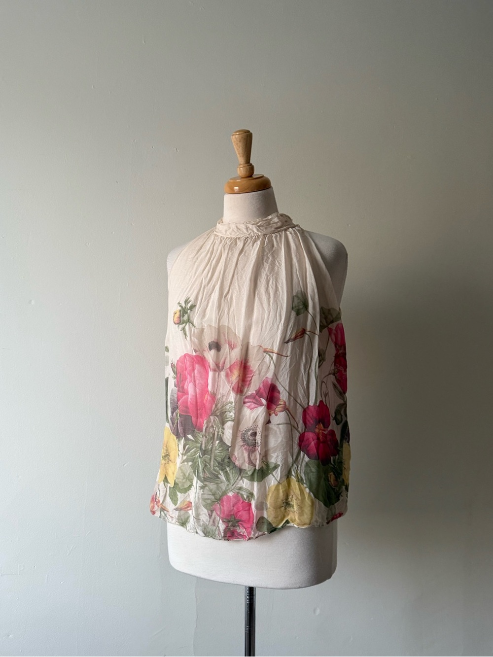 Carla Conti Italian Silk Floral Halter Top | 100% Silk Made in Italy